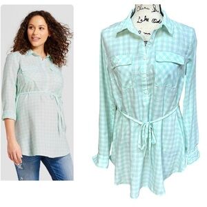 ✂️ SPRING SWEEP SALE Isabel Maternity by Ingrid & Isabel Plaid Tunic Size XL